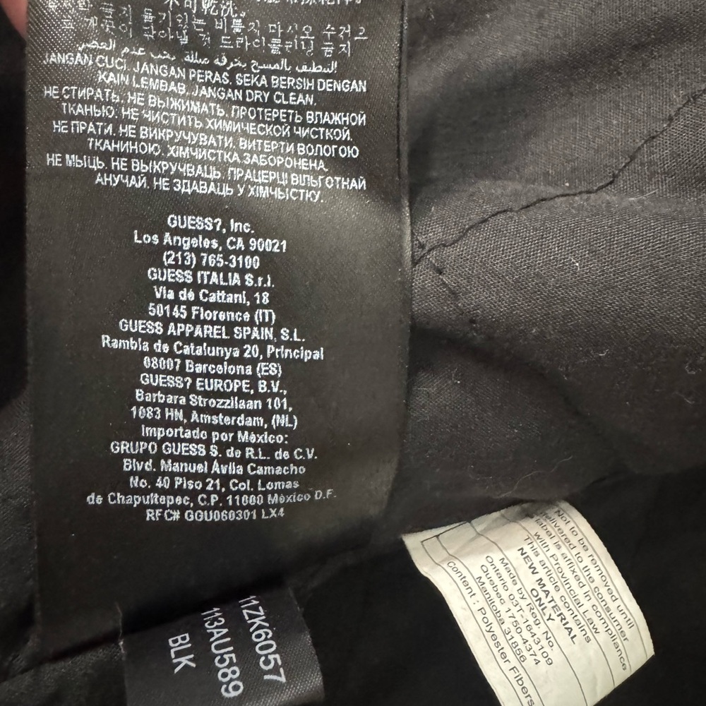 Guess Men's Black Moto Biker style Jacket…M - Picture 14 of 15